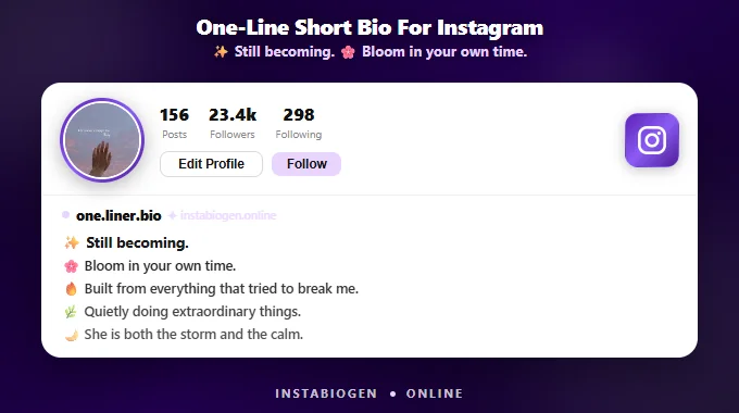 One-Line Short Bio For Instagram